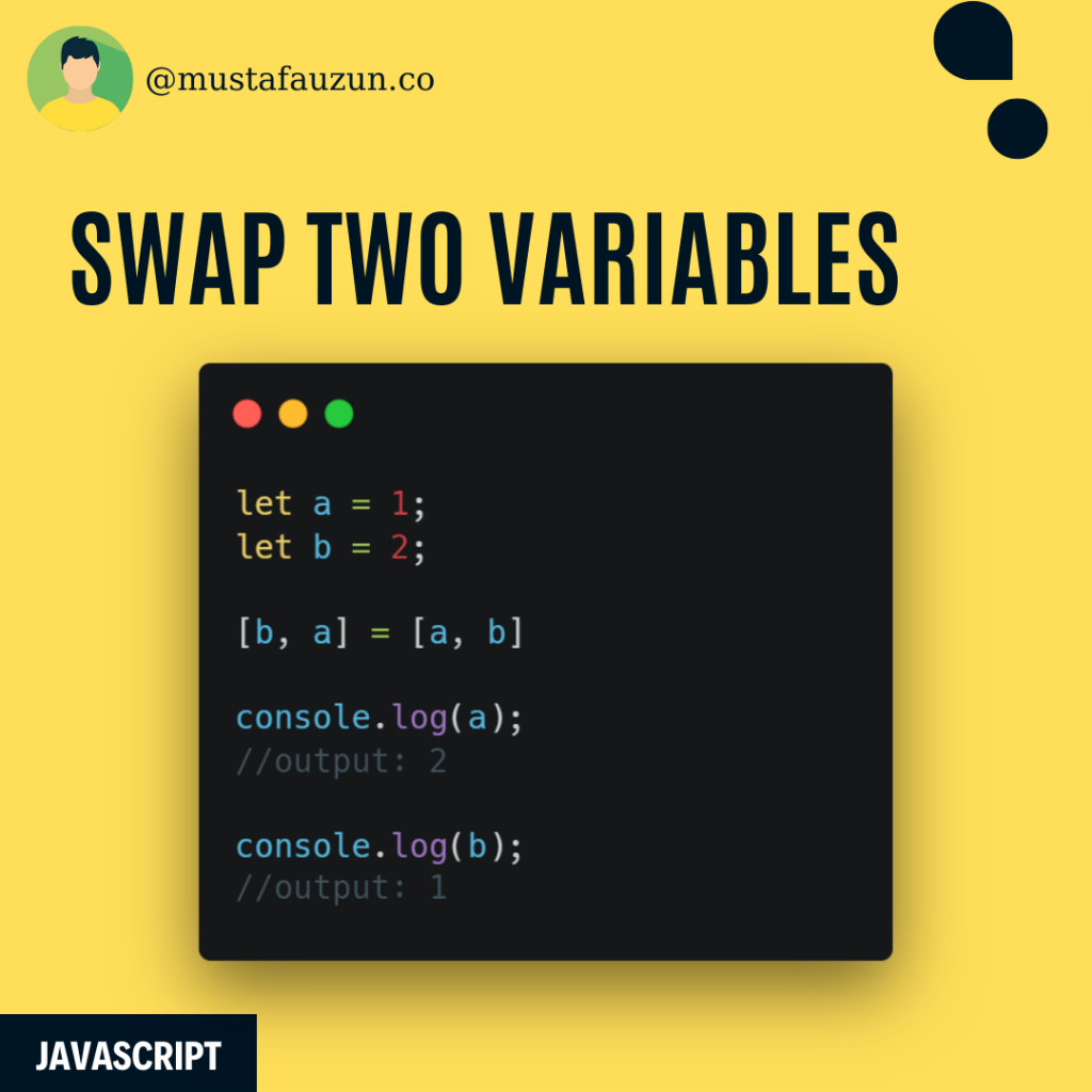 Javascript, Swap Two Variables – Mustafa Ateş UZUN Blog