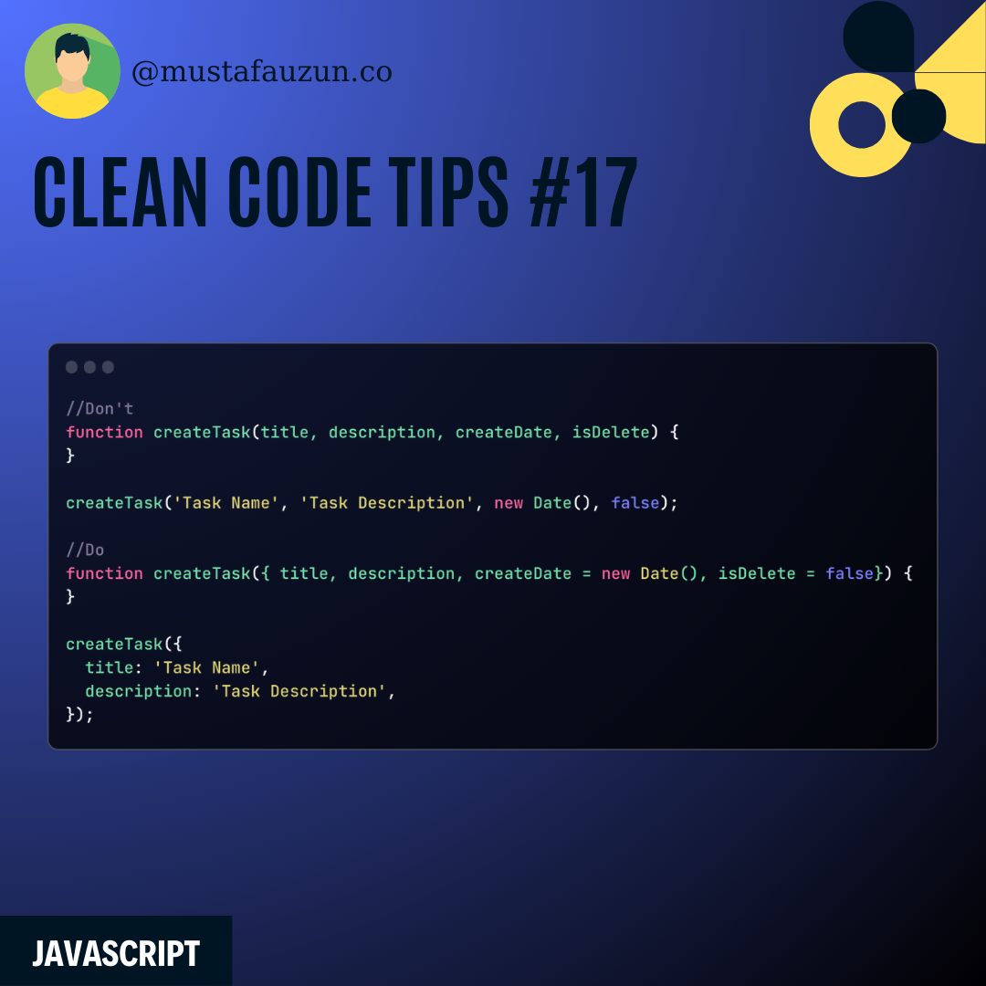 Javascript, Clean Code Tips #17