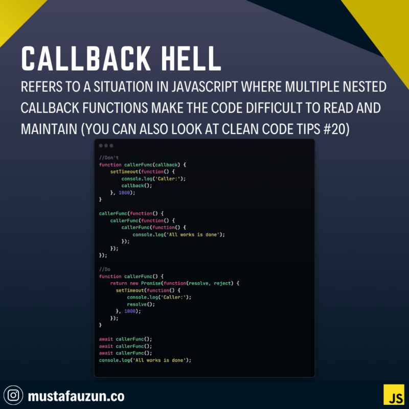 Javascript, Callback Hell – Mustafa Ateş UZUN Blog