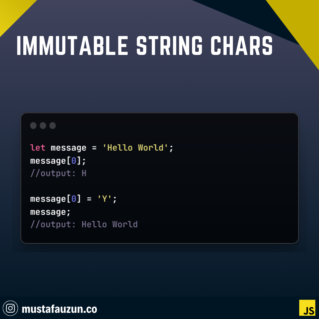 Javascript, Immutable String Chars
