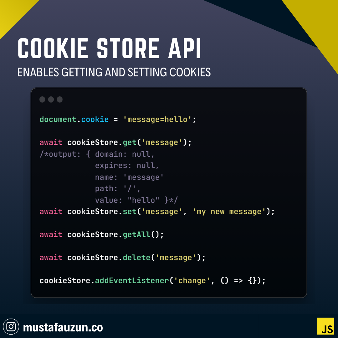 Javascript, Cookie Store API