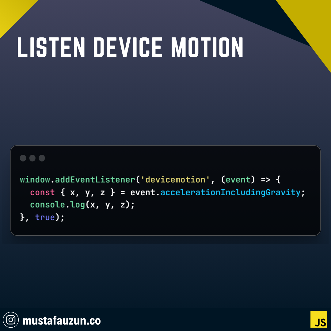 Javascript, Listen Device Motion