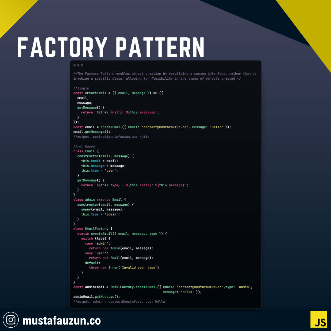 Javascript, Factory Pattern